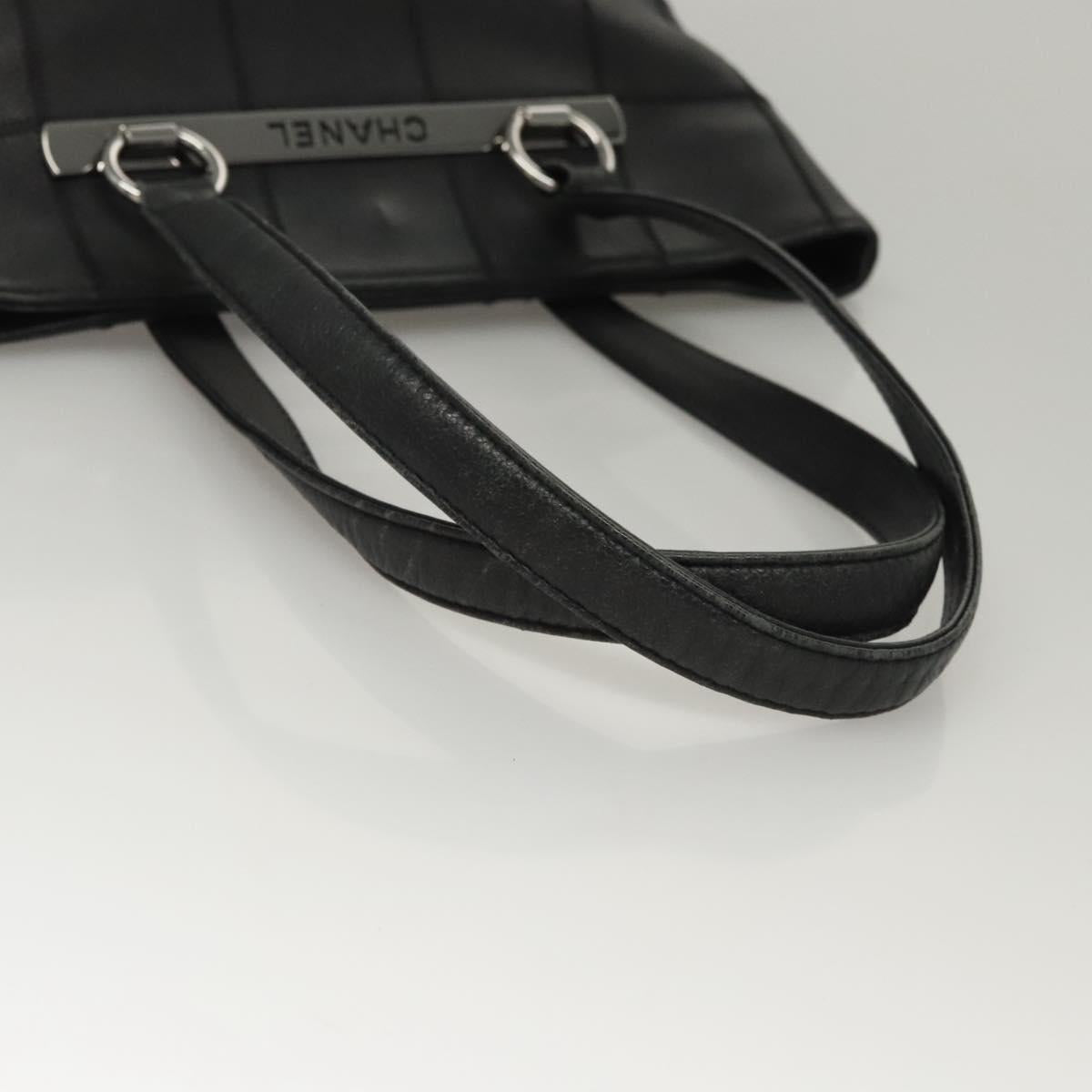 Chanel Chocolate bar, Black, Leather, tote