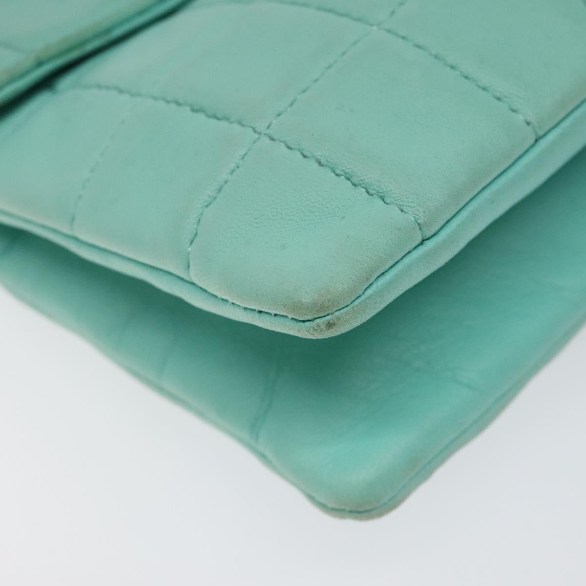 Chanel Chocolate bar, Blue, Leather, shoulder