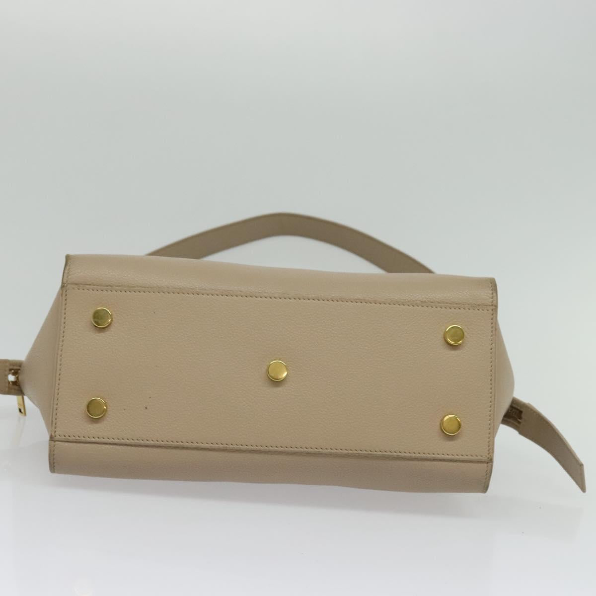 Yves Saint Laurent Downtown, Beige, Leather, handbag