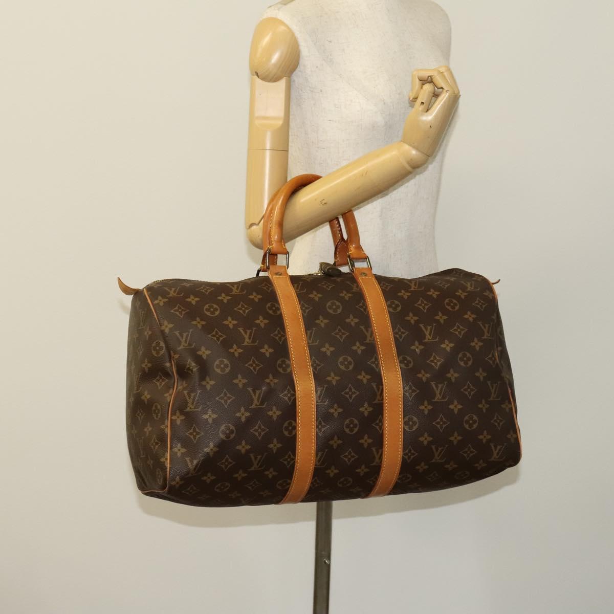Louis Vuitton Keepall 45, Brown, Canvas, travel