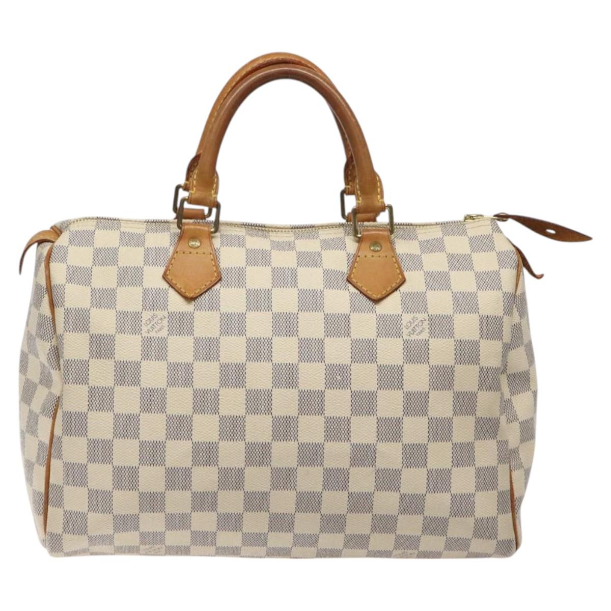 Louis Vuitton Speedy 30, White, Canvas, handbag