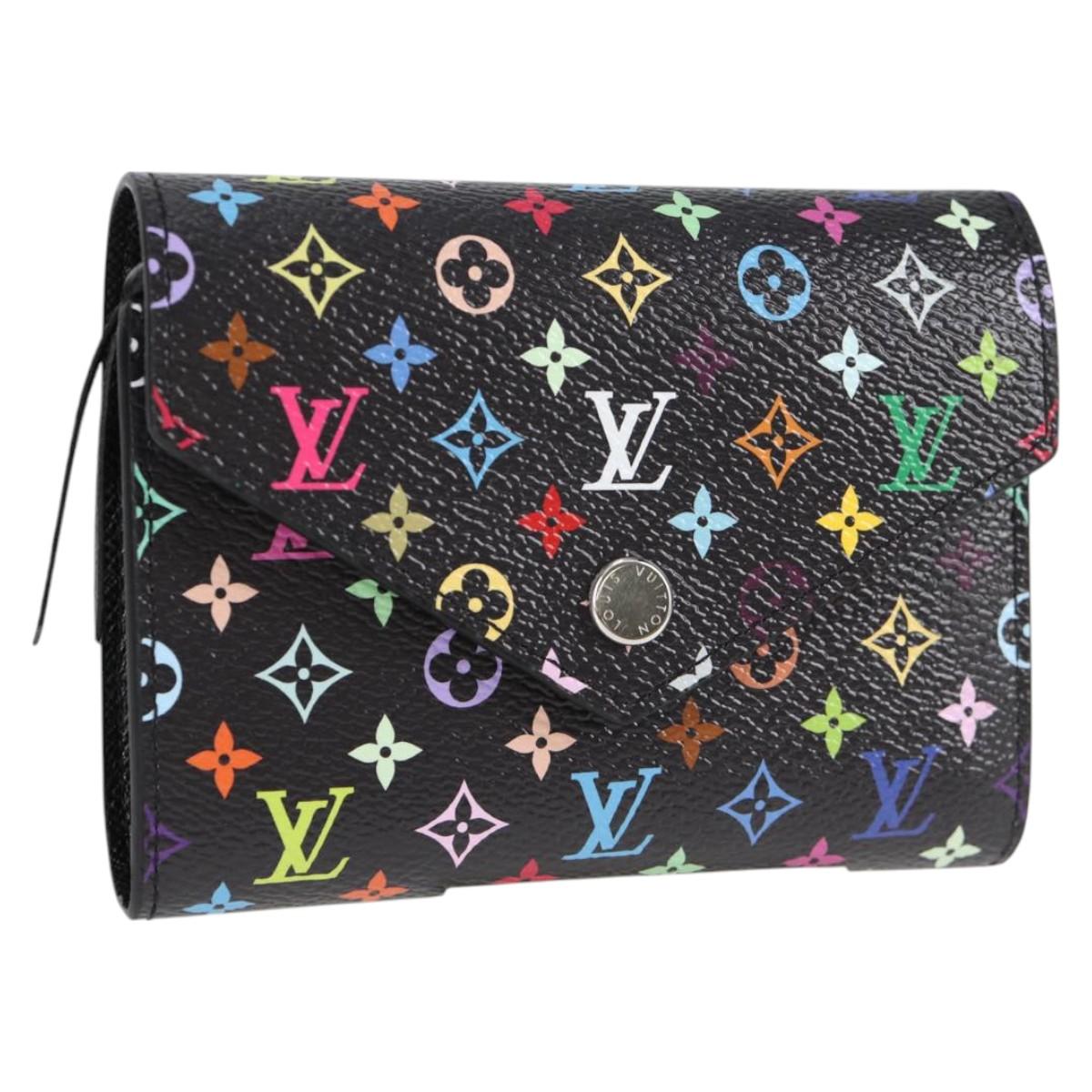 Louis Vuitton Victorine, Black, Canvas, wallet