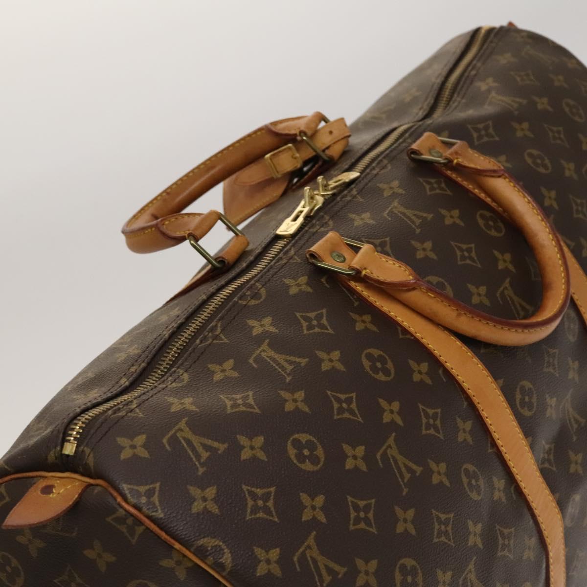 Louis Vuitton Keepall 55, Brown, "CANVAS, LEATHER", travel