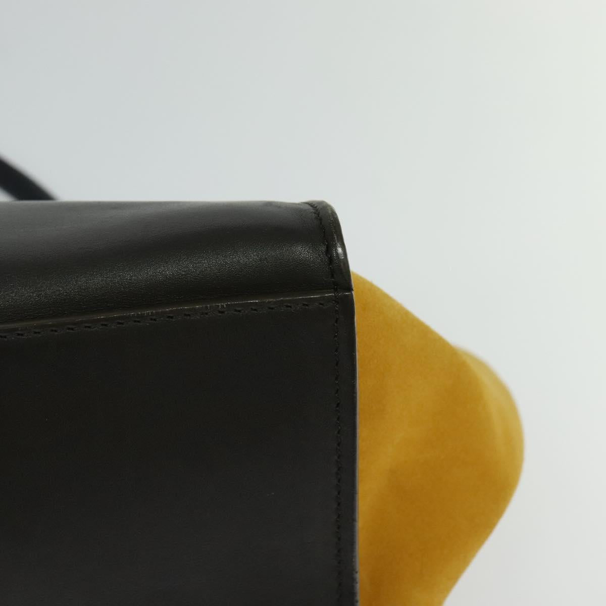 Céline Trapèze, Black, Leather, tote