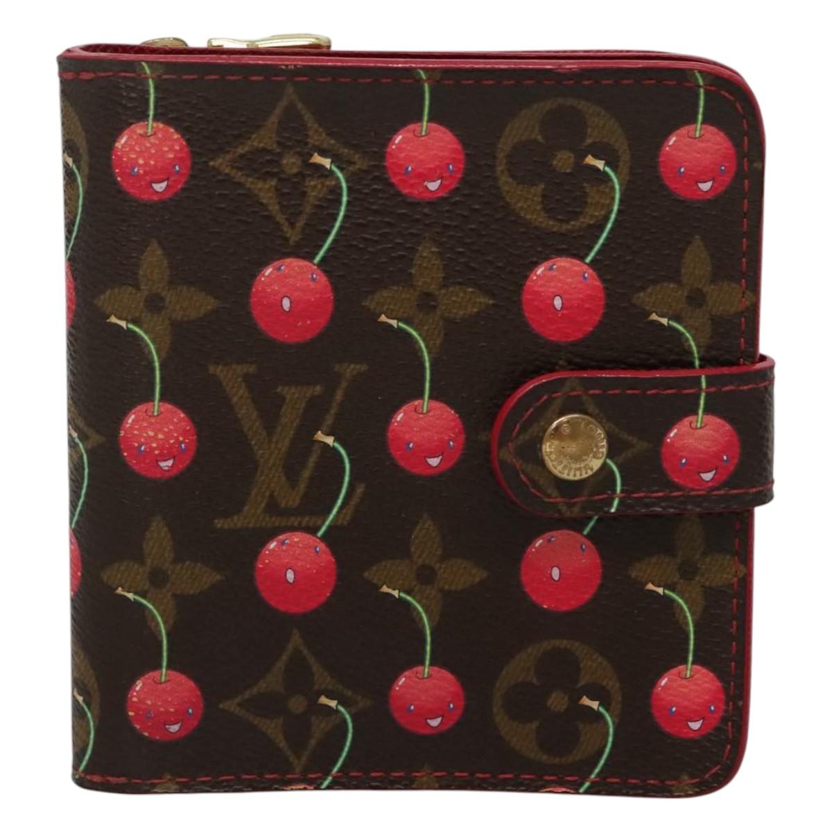Louis Vuitton Compact zip, Brown, Canvas, wallet