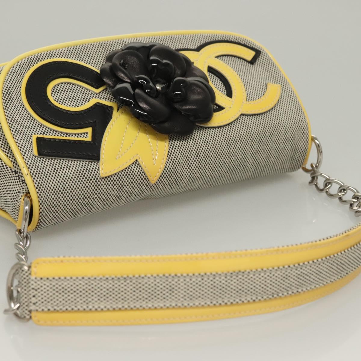 Chanel Camellia, Grey, Canvas, clutch