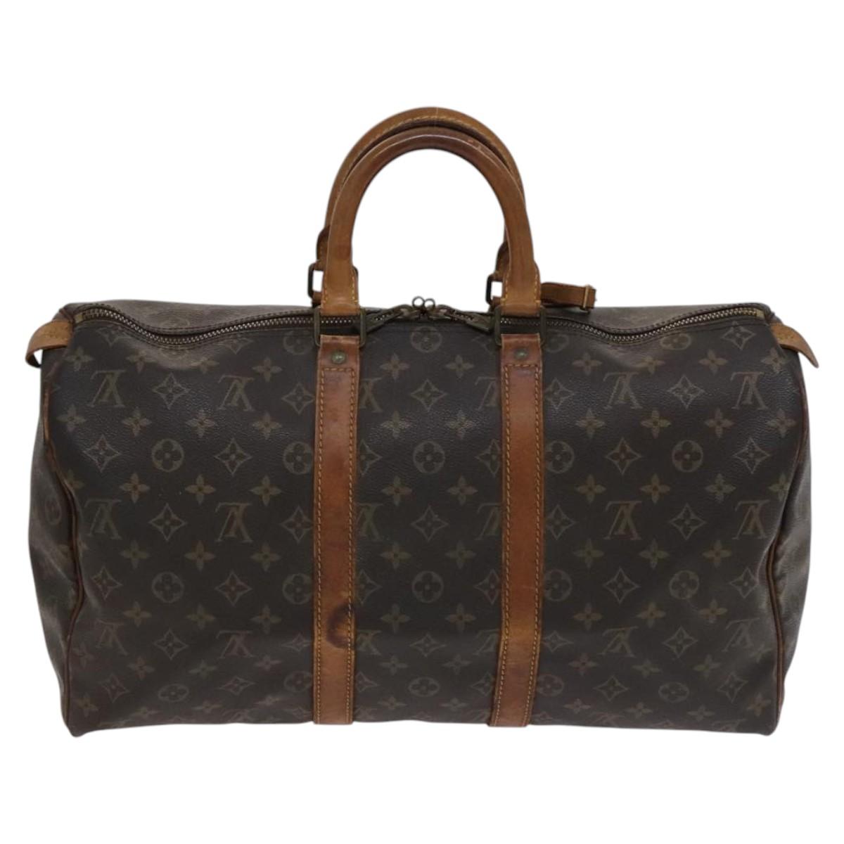 Louis Vuitton Keepall 45, Brown, Canvas, travel