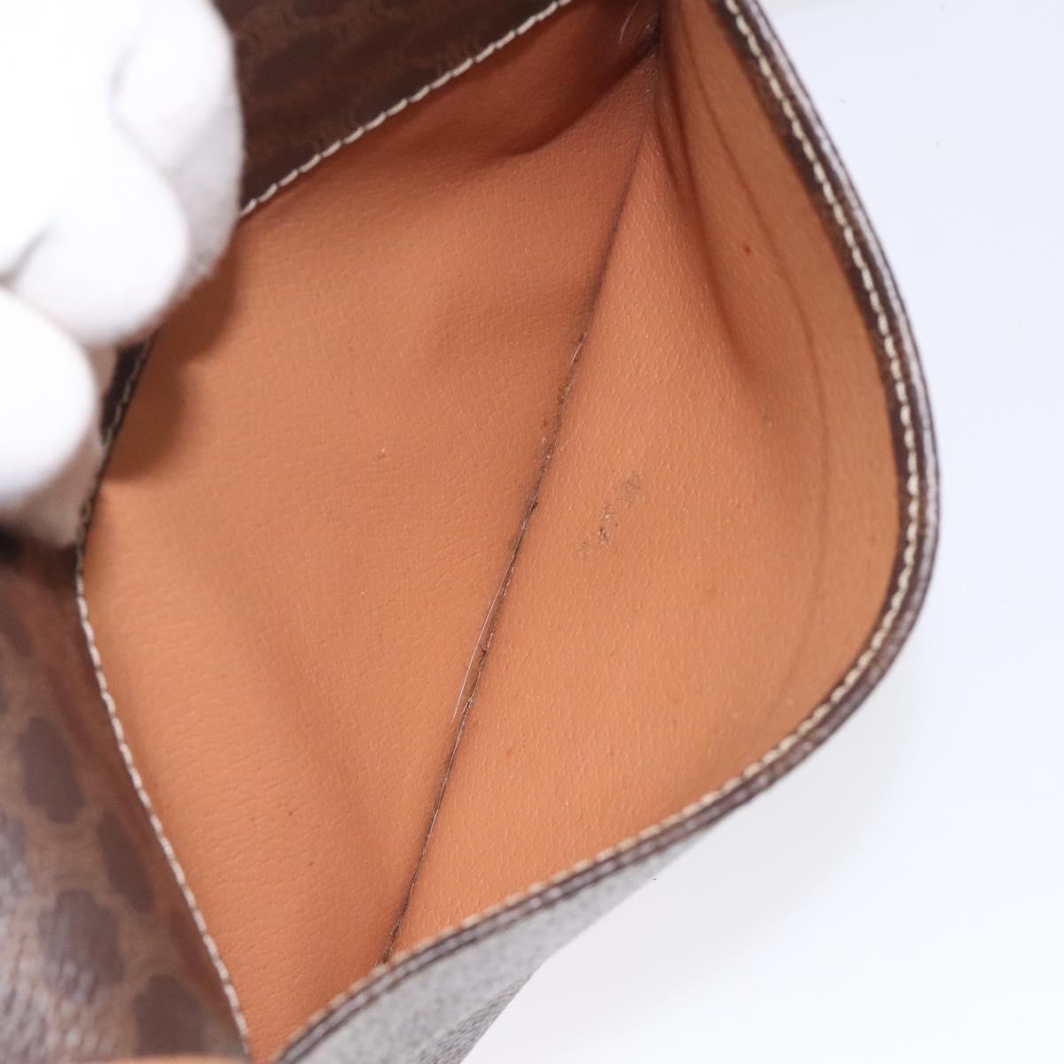 Celine Vintage Macadam Circle Logo Canvas and Leather, Brown, Canvas, Shoulder Bag