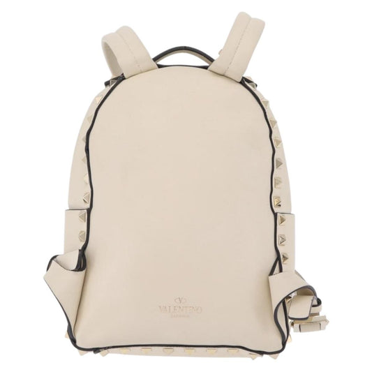 Valentino Garavani Rockstud Leather, Beige, Leather, Tote Bag