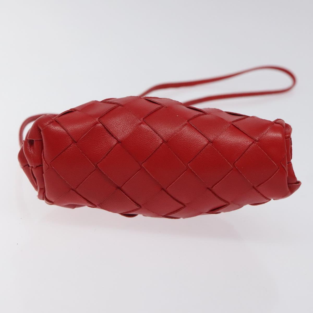 Bottega Veneta, Red, Leather, clutch