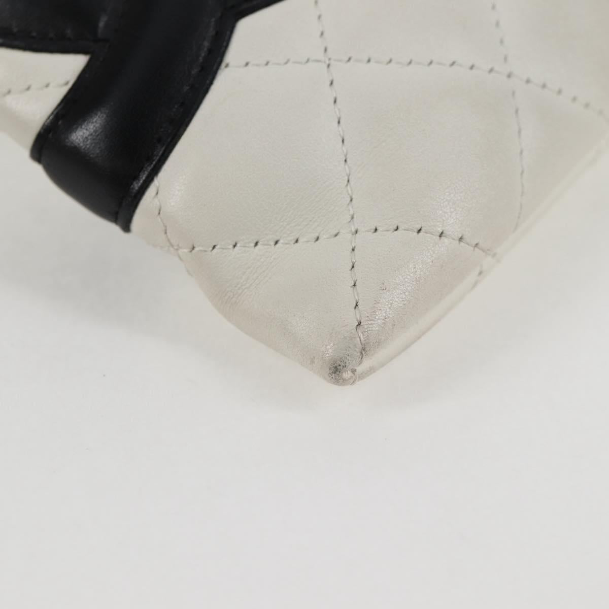 Chanel Cambon, White, Leather, shoulder