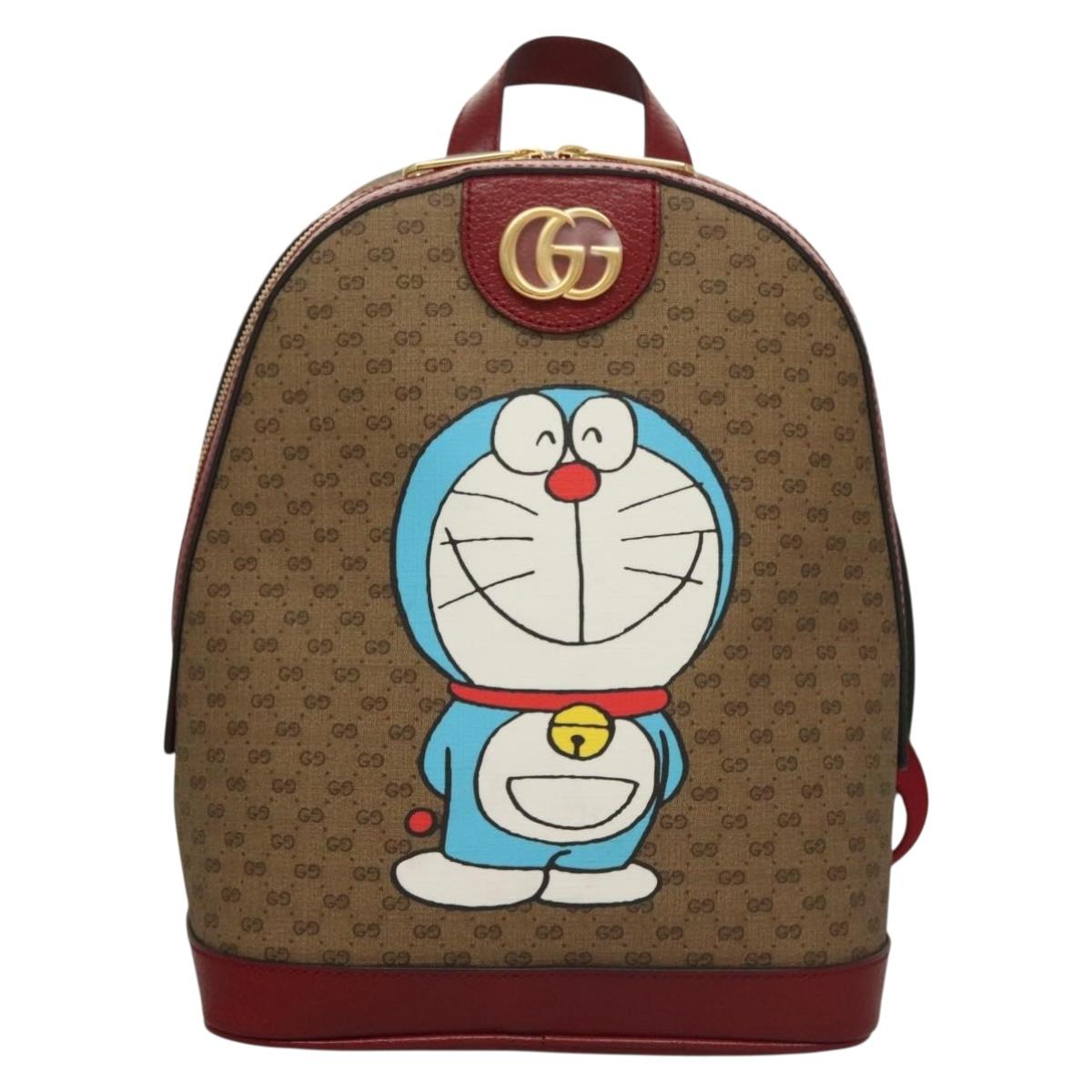 Gucci Doraemon, Beige, Canvas, backpack