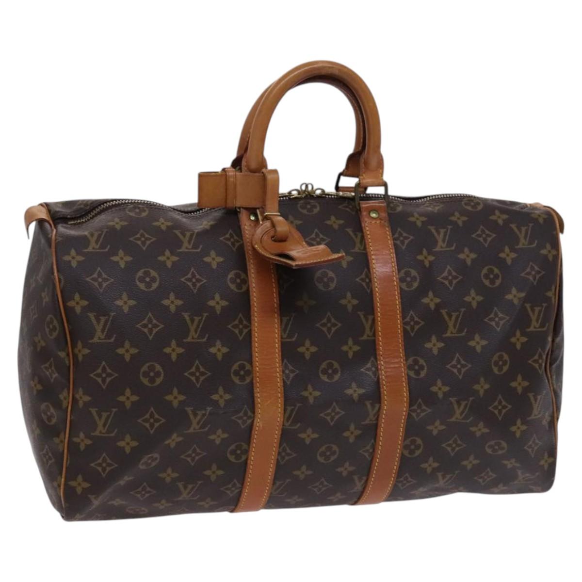 Louis Vuitton Keepall 45, Brown, Canvas, travel