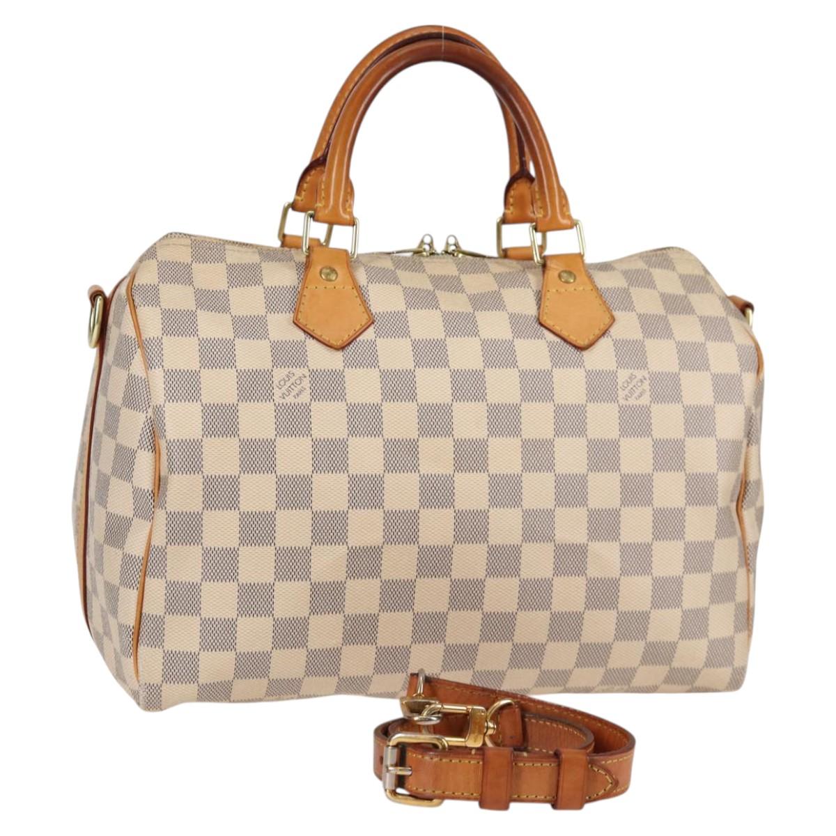 Louis Vuitton Speedy 30, White, Canvas, handbag