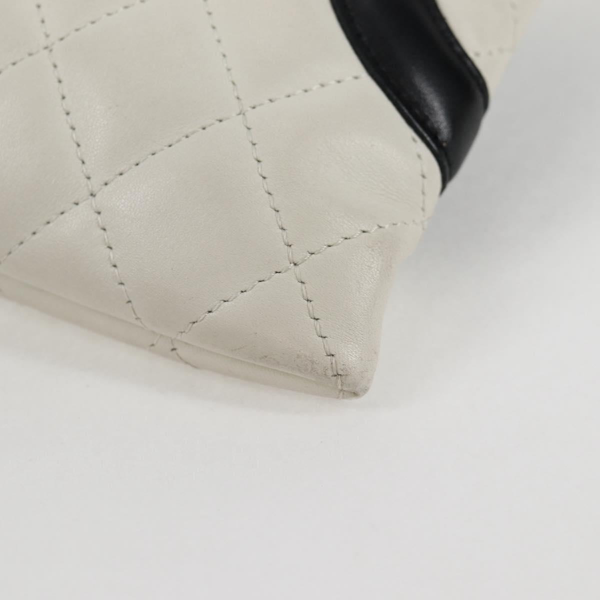 Chanel Cambon, White, Leather, shoulder