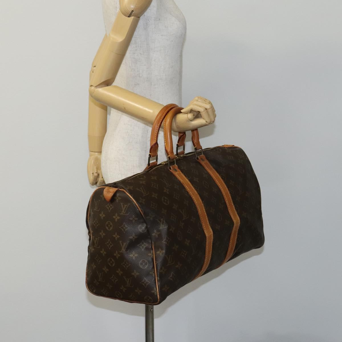 Louis Vuitton Keepall 45, Brown, Canvas, travel