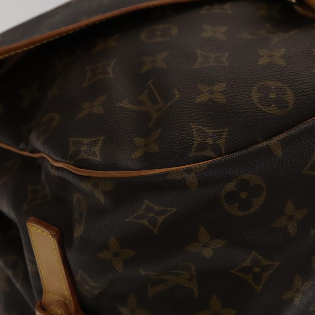 Louis Vuitton Saumur 35, Brown, Canvas, shoulder