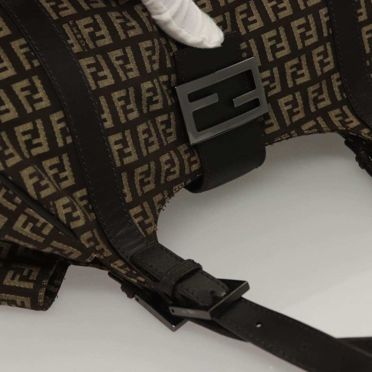 Fendi Zucchino, Brown, Canvas, shoulder