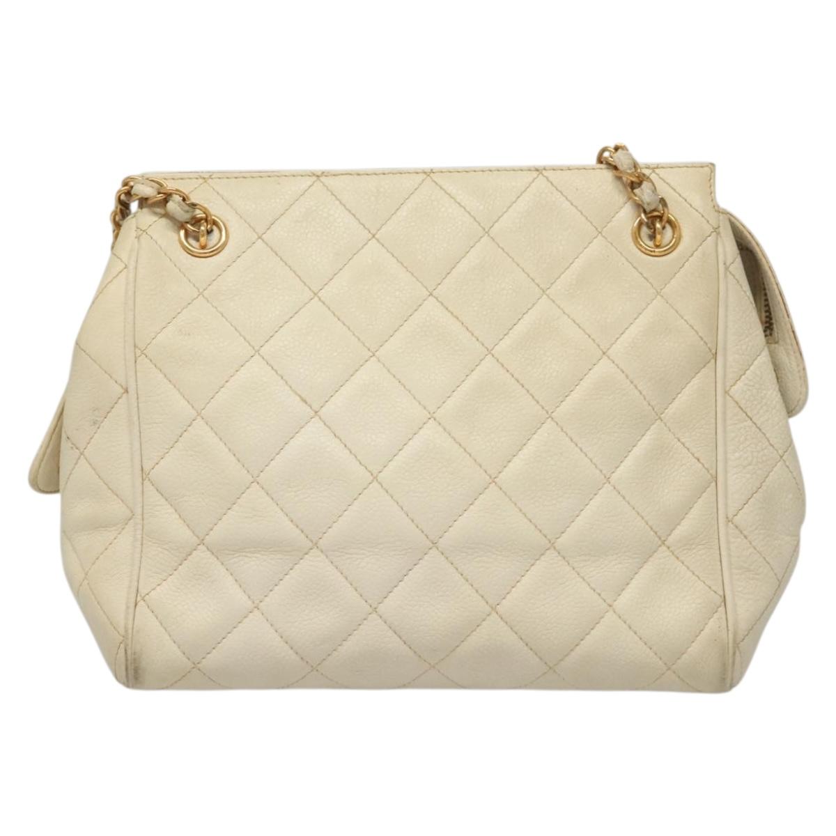 Chanel, White, Leather, shoulder