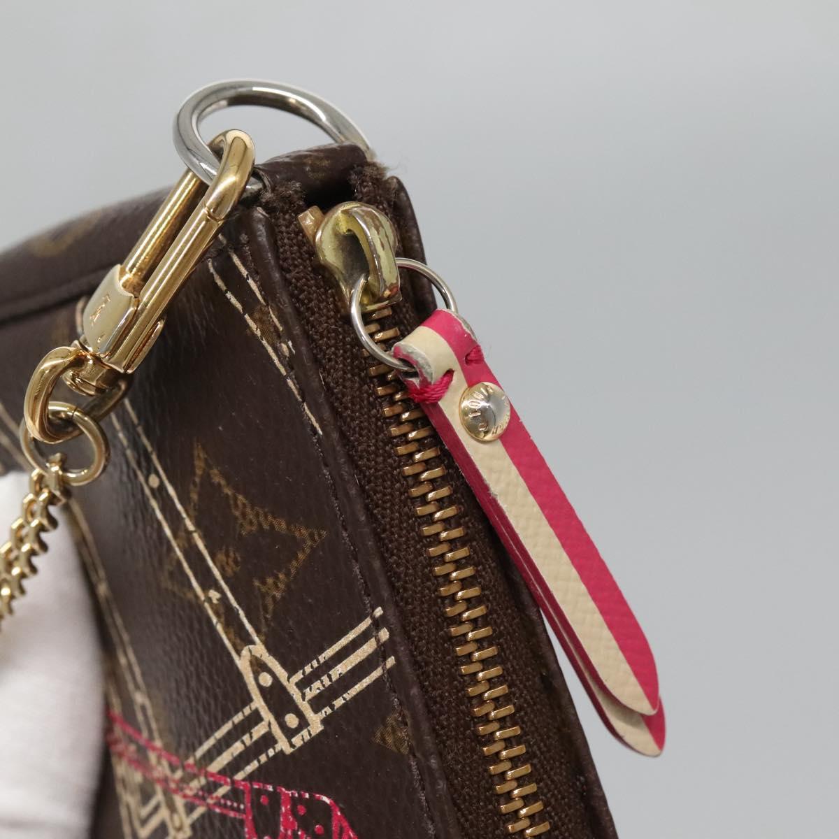 Louis Vuitton Mini Pochette Accessoires, Brown, Canvas, clutch