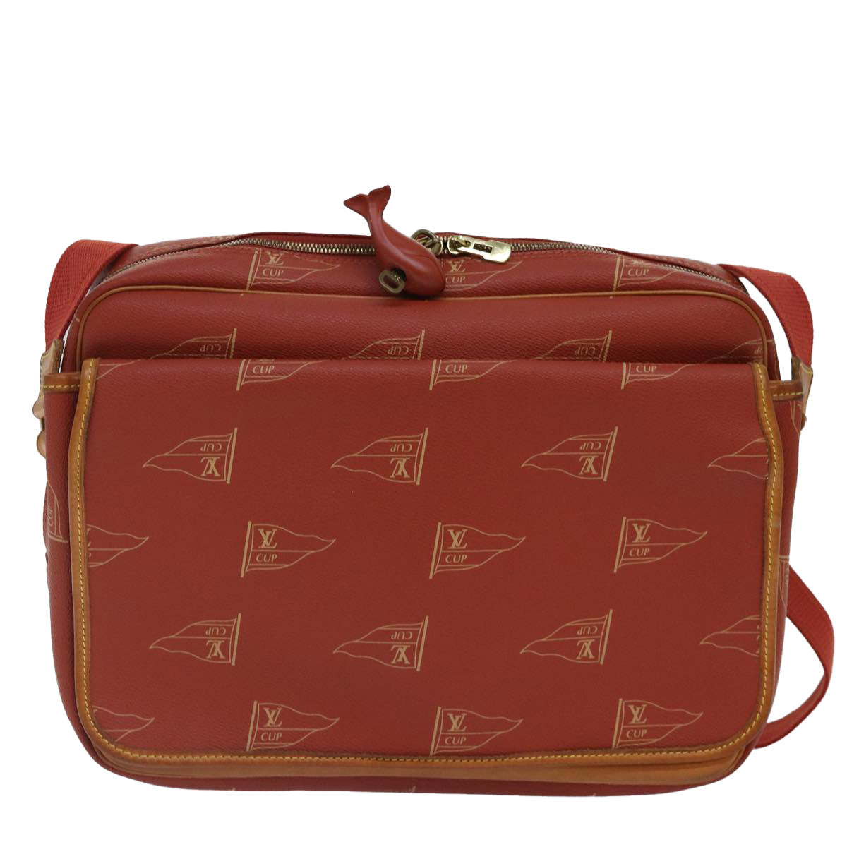 Louis Vuitton America's Cup, Red, Canvas, shoulder