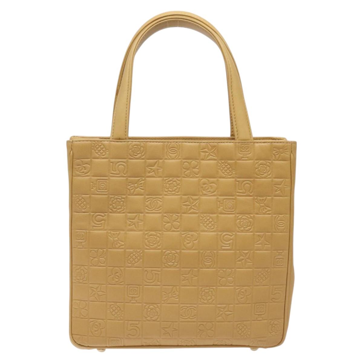 Chanel Chocolate bar, Beige, Leather, handbag