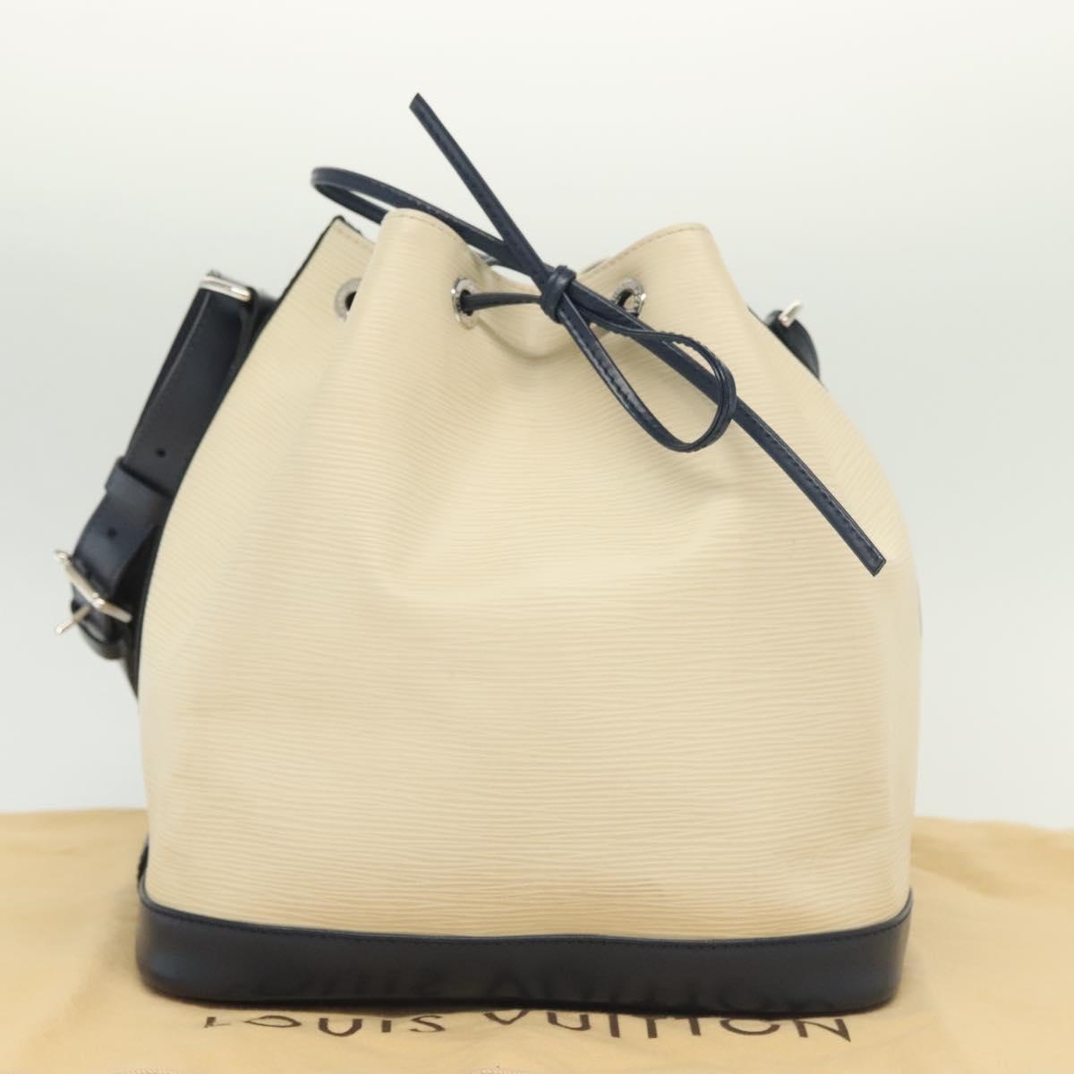 Louis Vuitton Petit Noé, White, Leather, shoulder