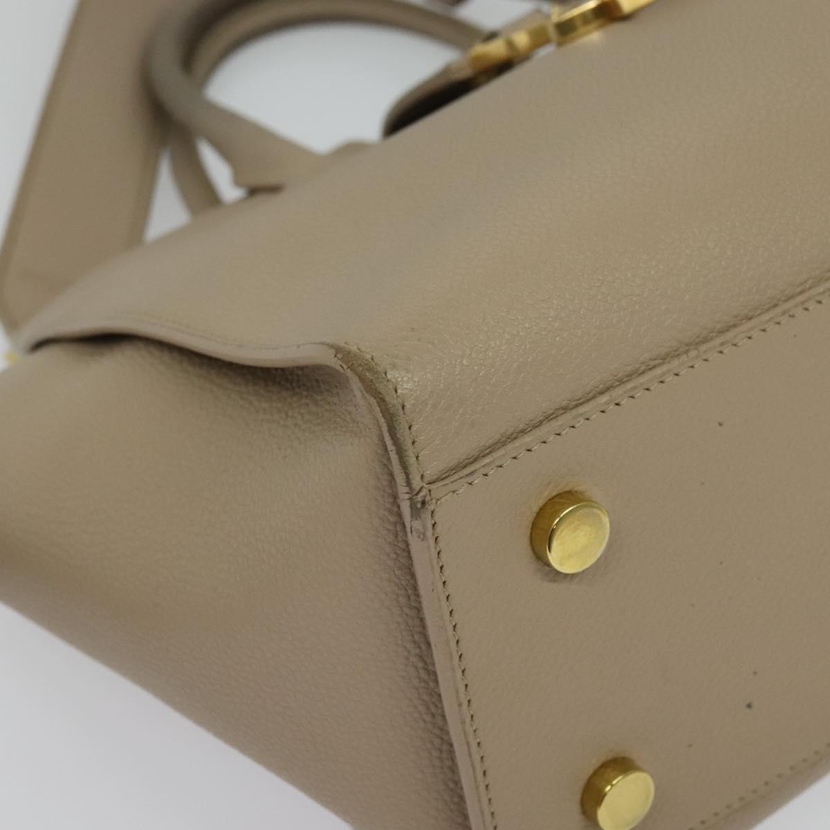 Yves Saint Laurent Downtown, Beige, Leather, handbag