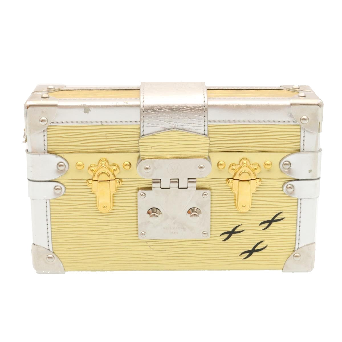 Louis Vuitton Sac Petit Malle, Silver, Leather, shoulder