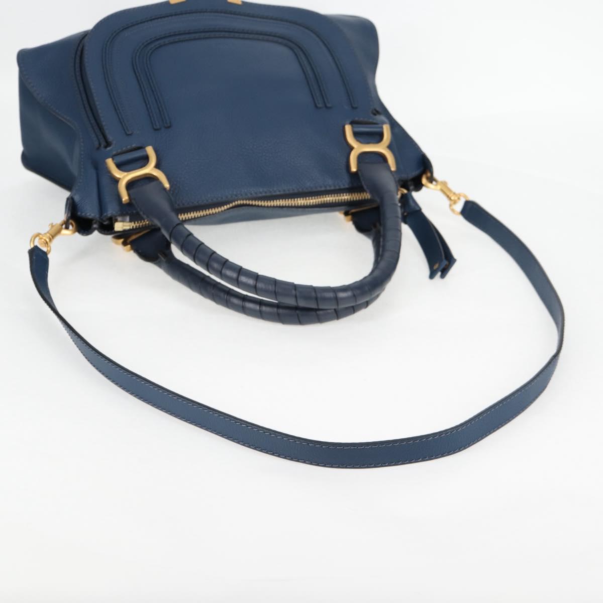 Chloé Marcie, Navy, Leather, handbag