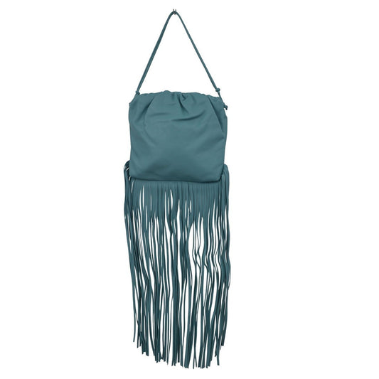 Bottega Veneta The Fringe Leather, Blue, Leather, Clutch