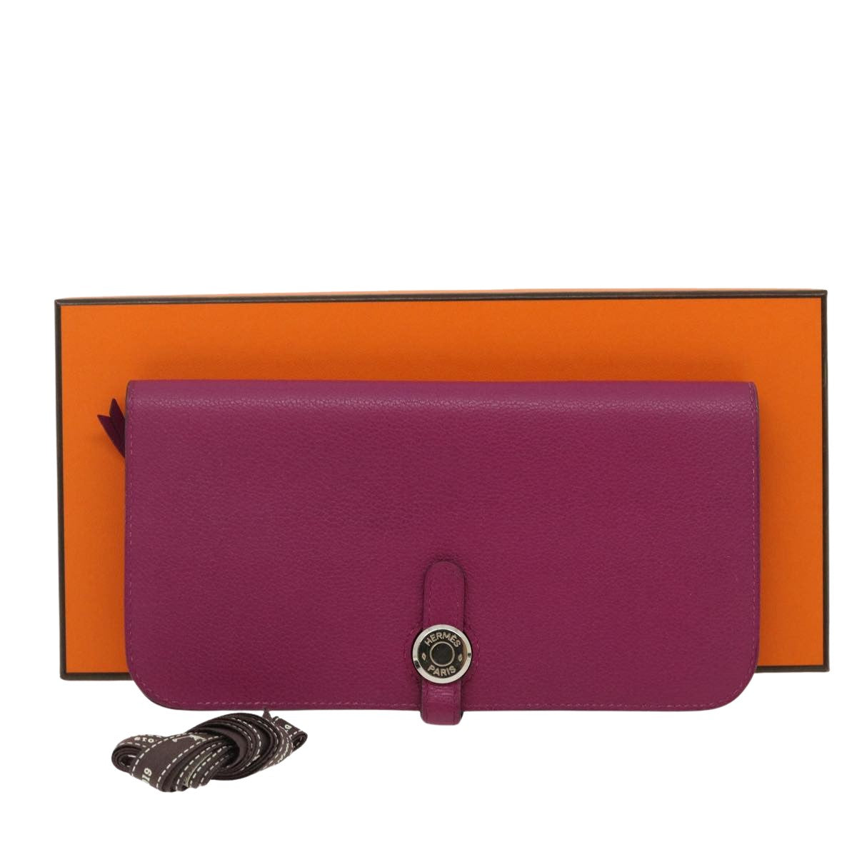 Hermès Dogon, Red, Leather, wallet