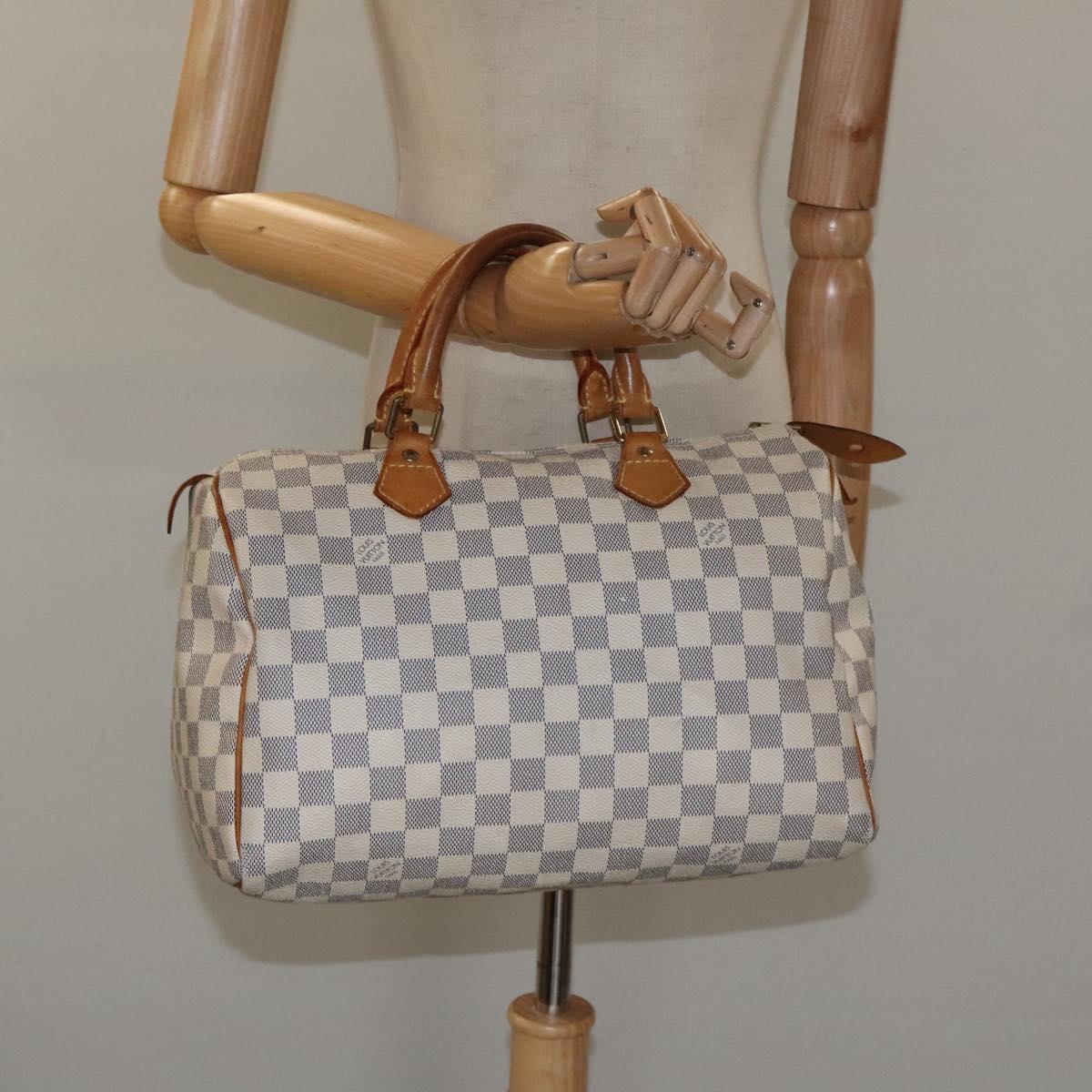 Louis Vuitton Speedy 30, White, Canvas, handbag