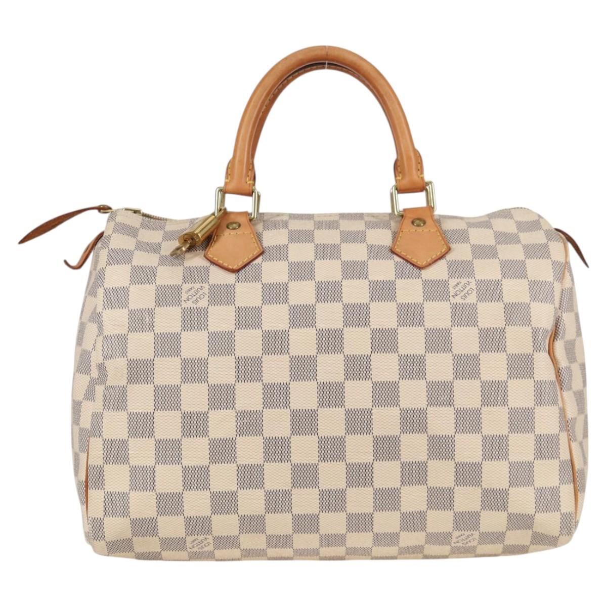 Louis Vuitton Speedy 30, White, Canvas, handbag