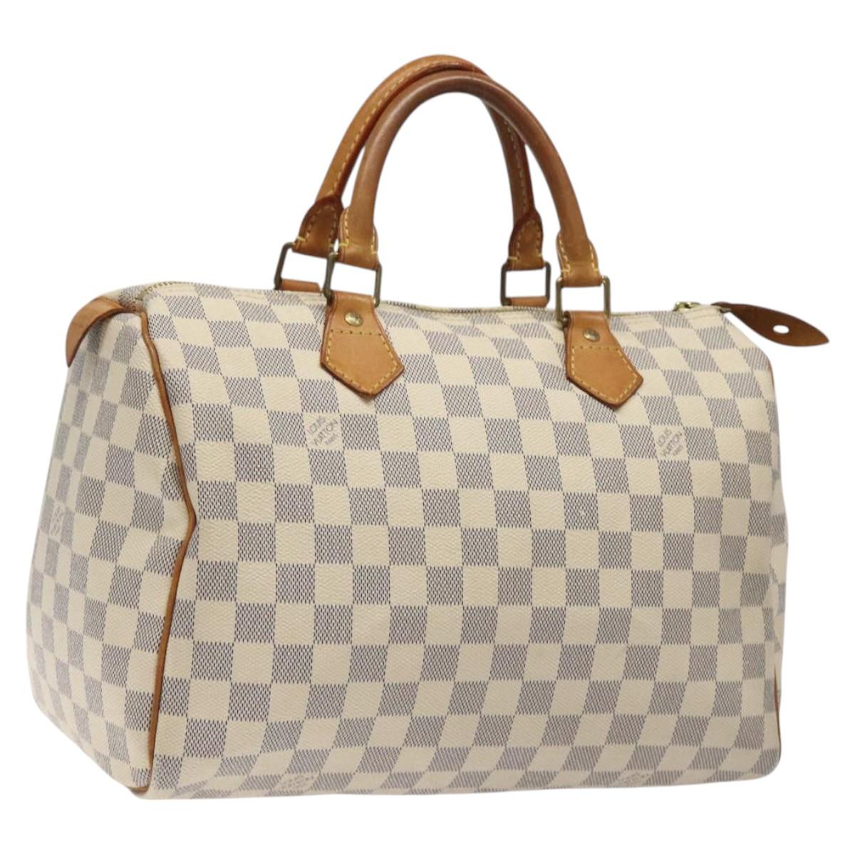 Louis Vuitton Speedy 30, White, Canvas, handbag
