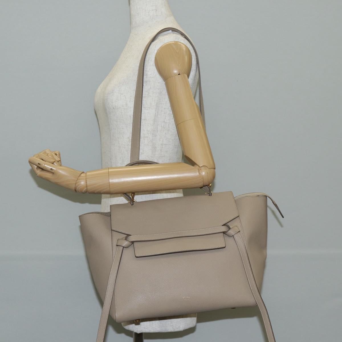 Céline Belt, Beige, Leather, handbag