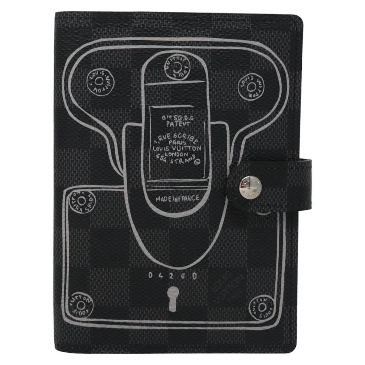 Louis Vuitton Agenda PM, Black, Canvas, wallet