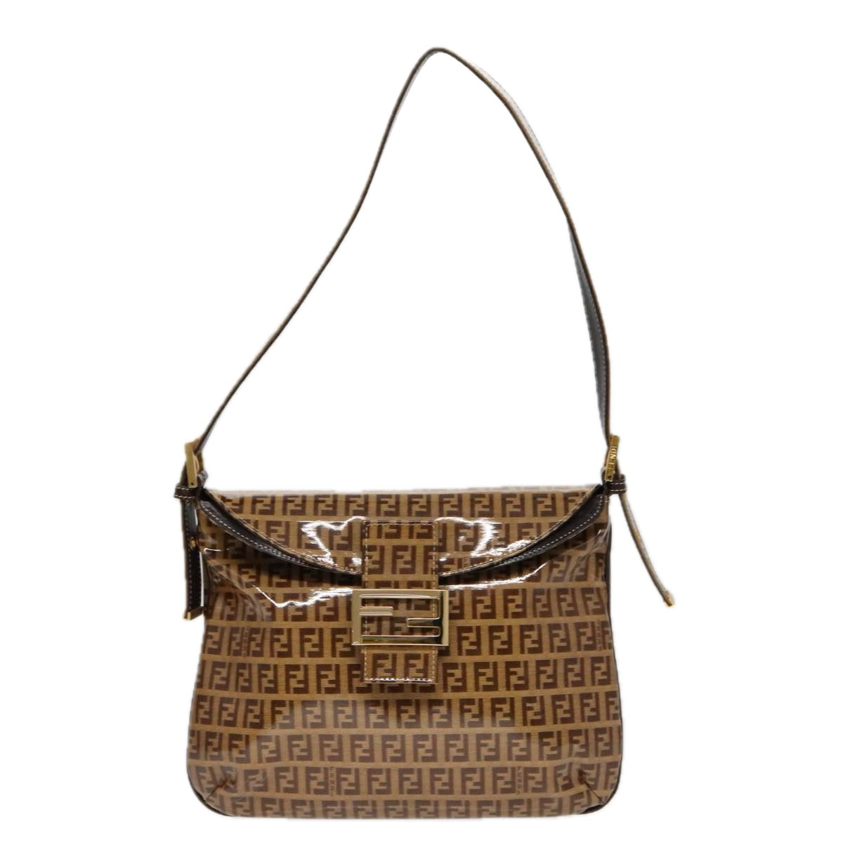 Fendi Baguette, Brown, Canvas, shoulder