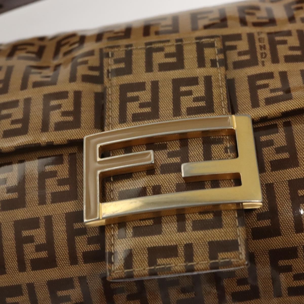 Fendi Baguette, Brown, Canvas, shoulder