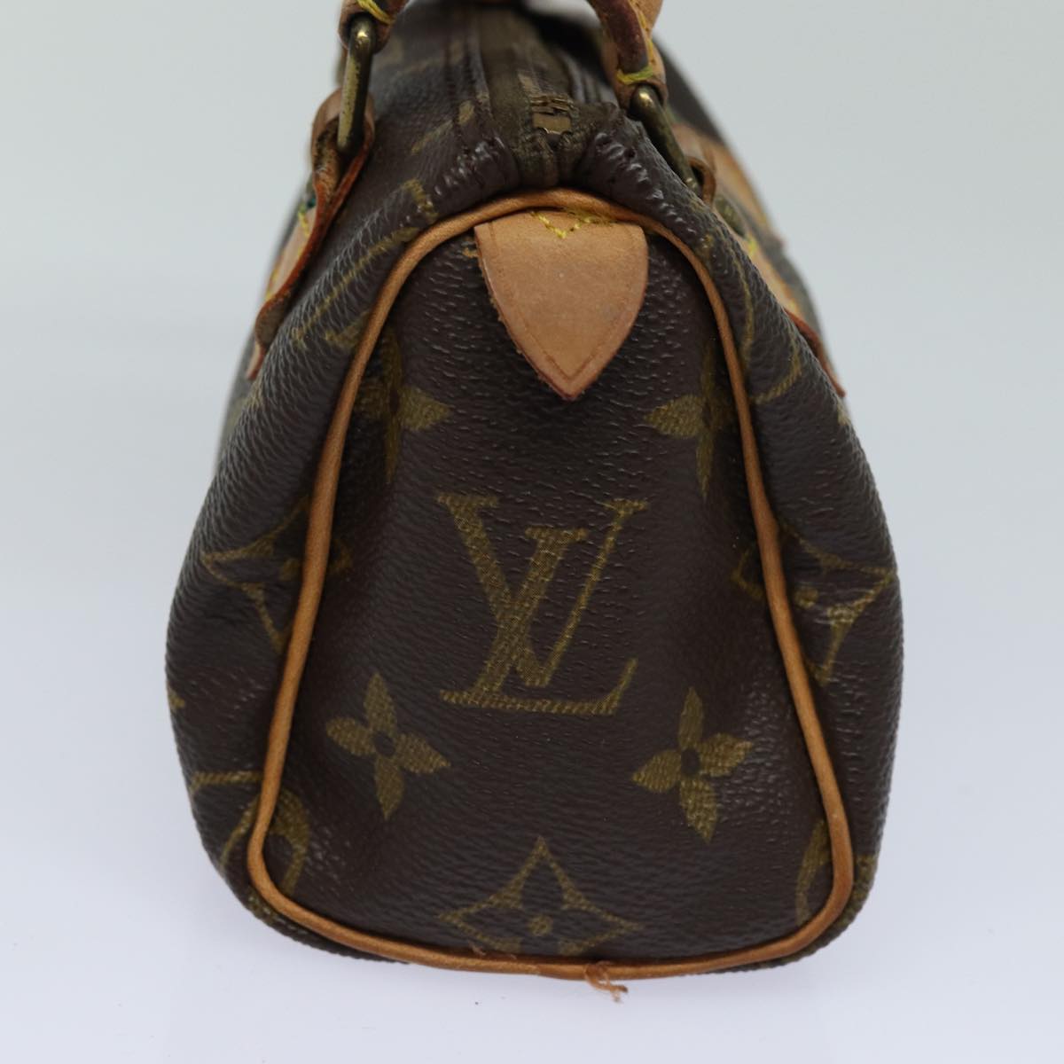 Louis Vuitton Nano Speedy, Brown, Canvas, handbag