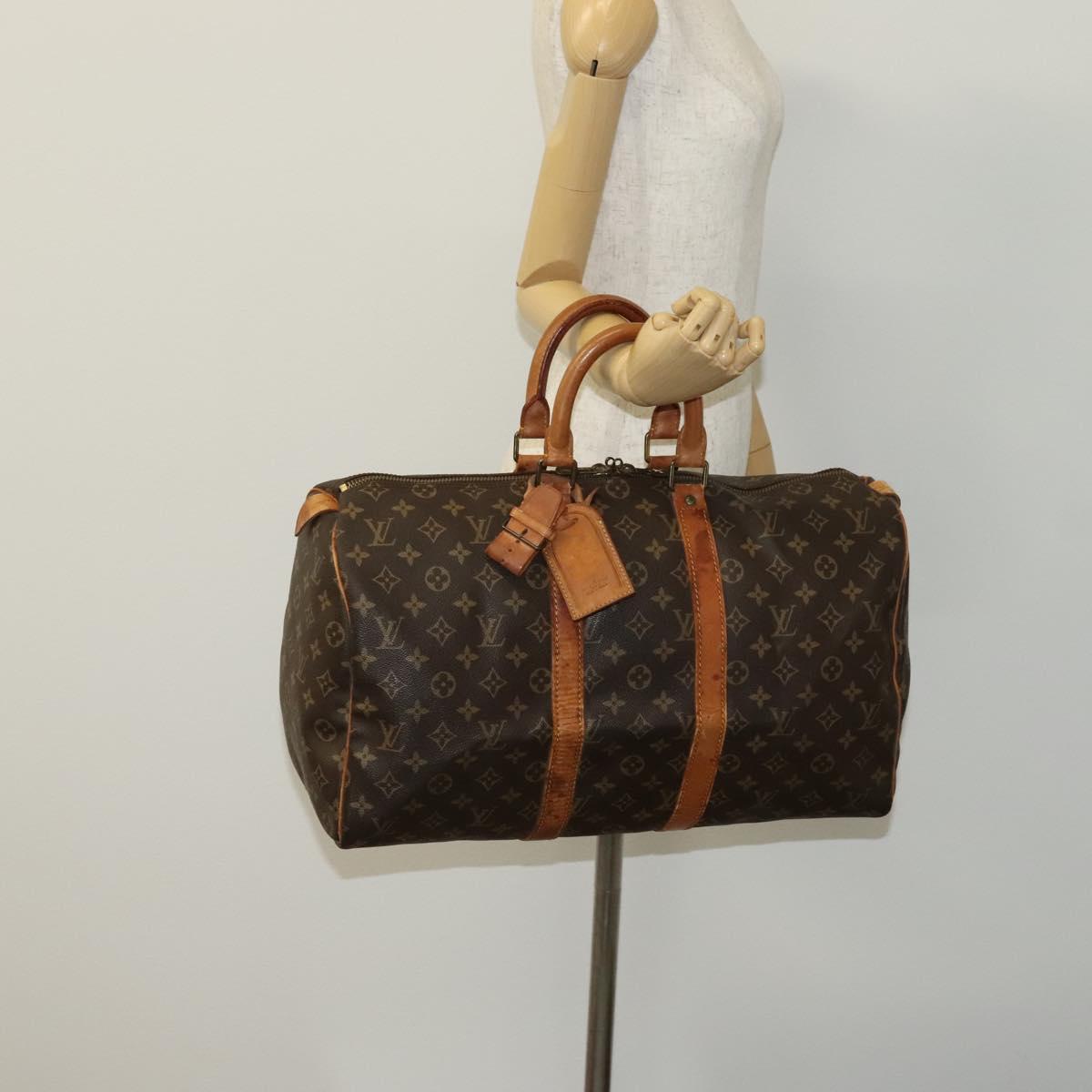 Louis Vuitton Keepall 45, Brown, Canvas, travel