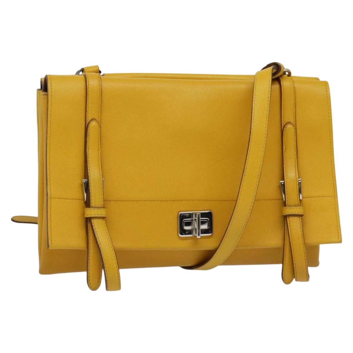Prada, Yellow, Leather, shoulder