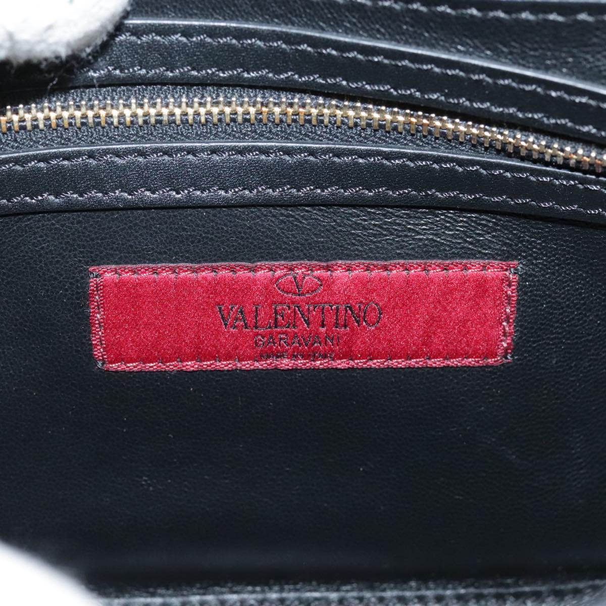 Valentino Garavani, Black, Leather, shoulder