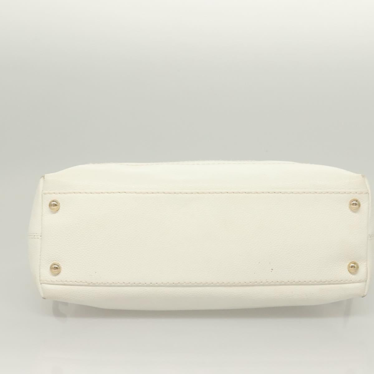 Chanel Logo CC, White, Leather, handbag