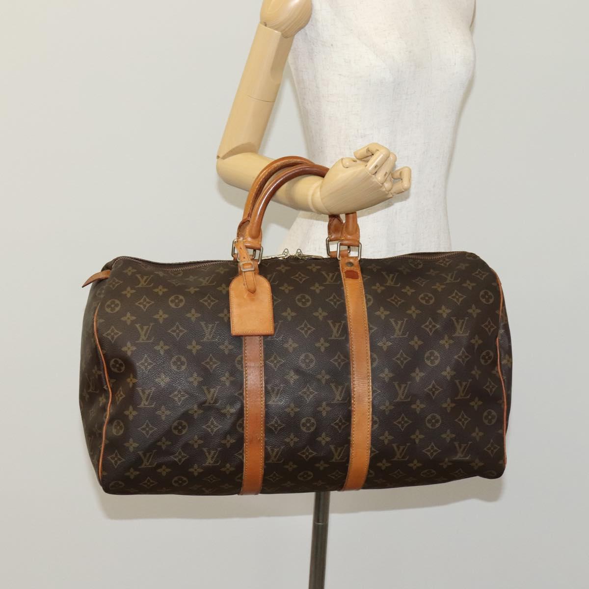 Louis Vuitton Keepall 50, Brown, Canvas, travel