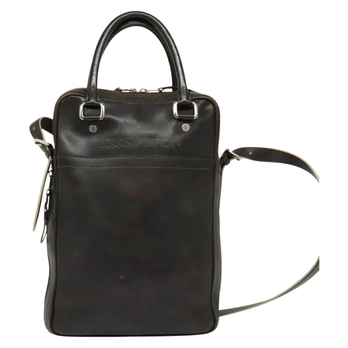 Louis Vuitton Bequia, Brown, Leather, handbag