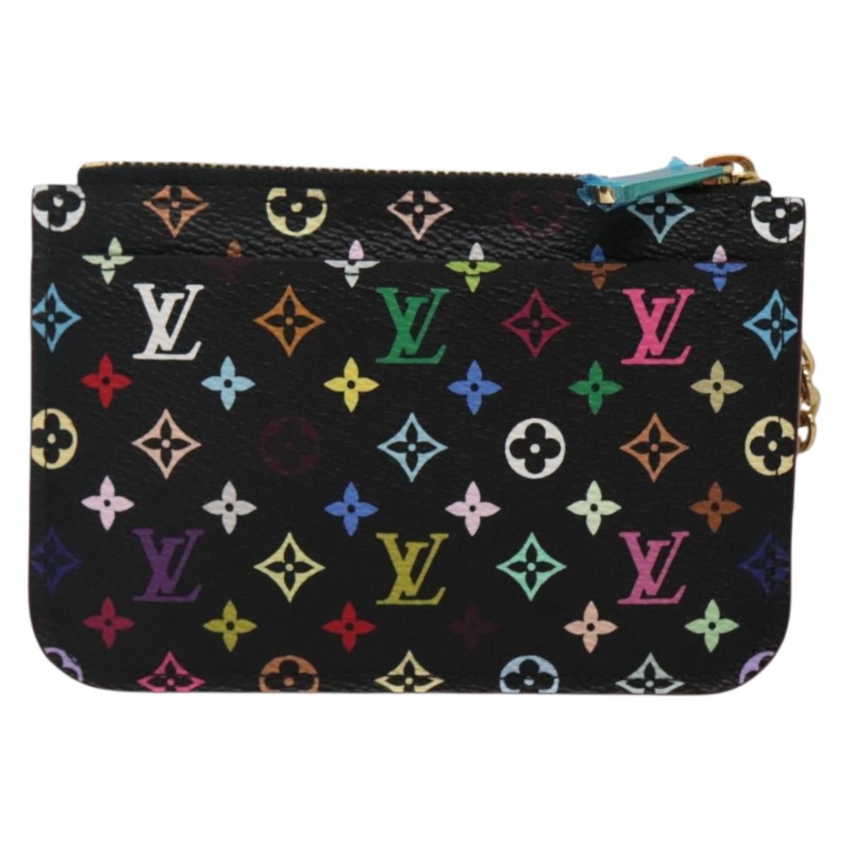 Louis Vuitton Pochette Clés, Black, Canvas, wallet