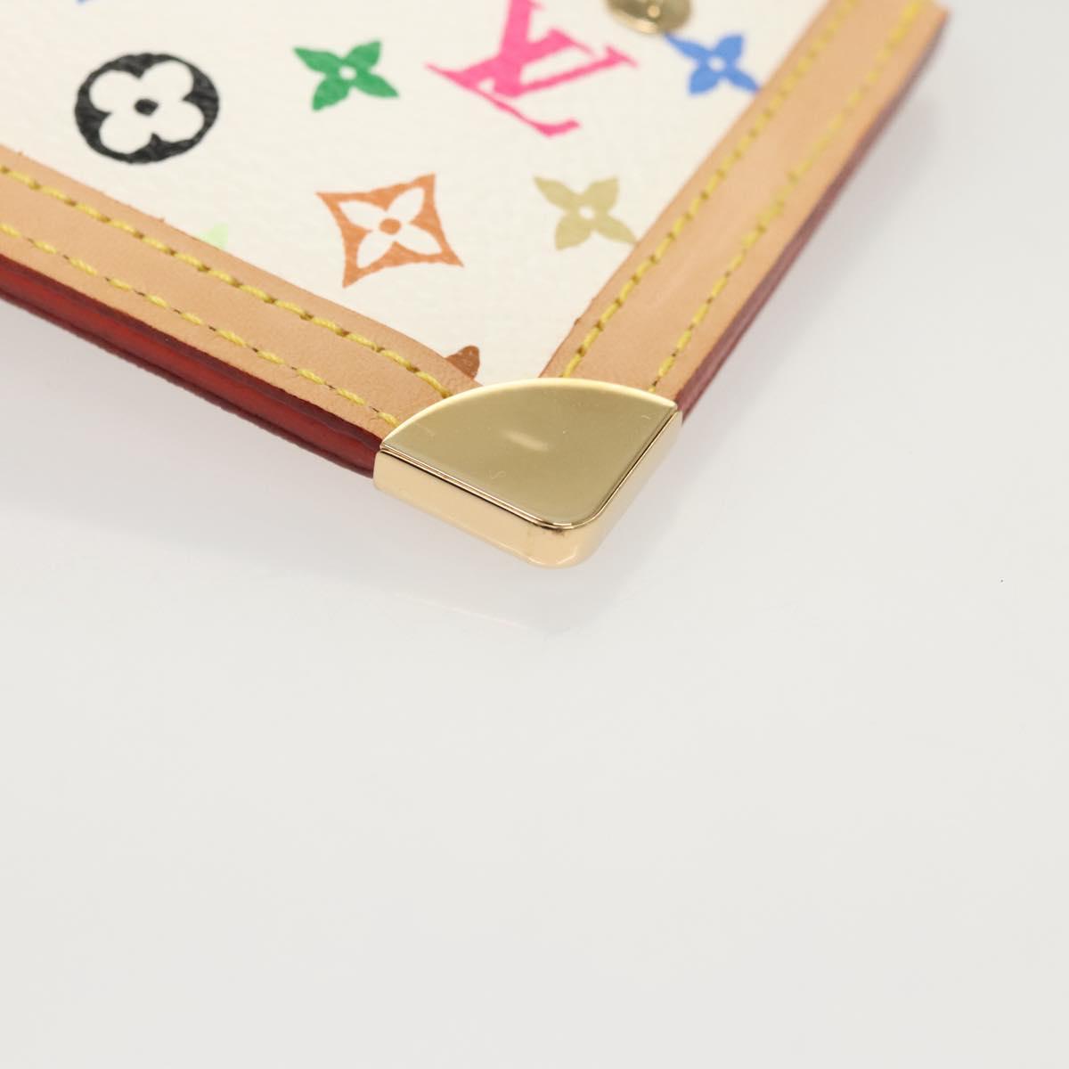 Louis Vuitton Pochette Clés, White, Canvas, wallet