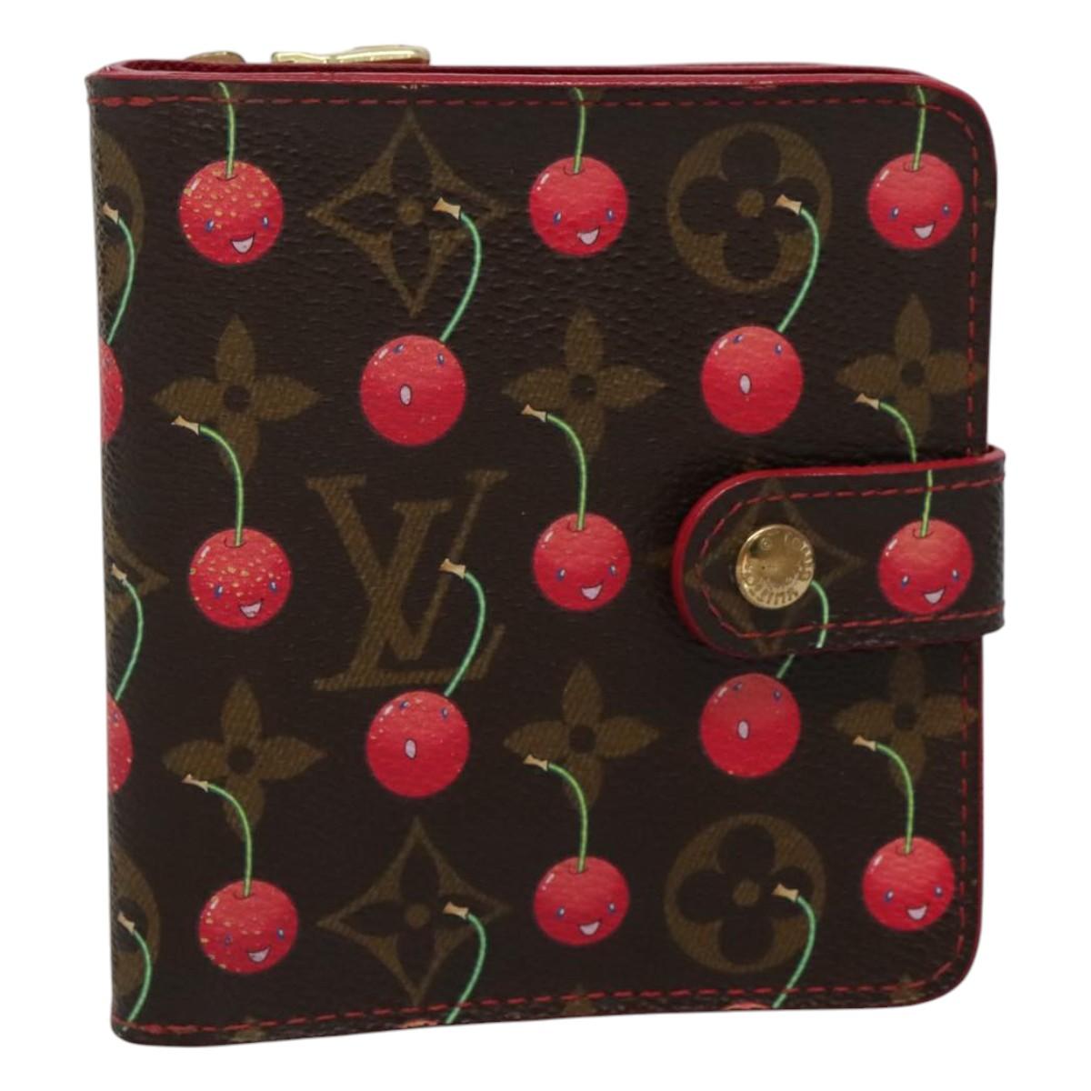 Louis Vuitton Compact zip, Brown, Canvas, wallet