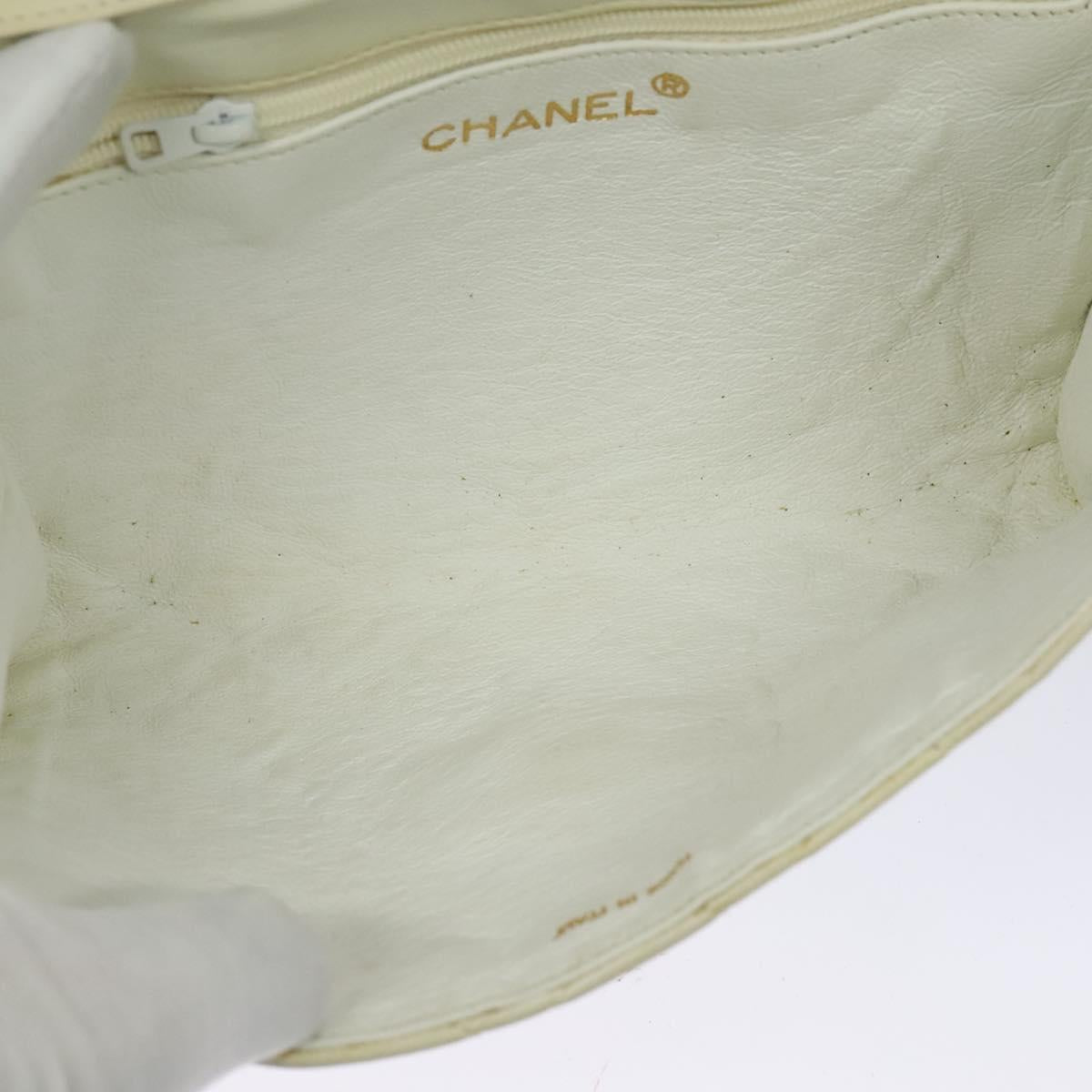 Chanel, White, Leather, shoulder